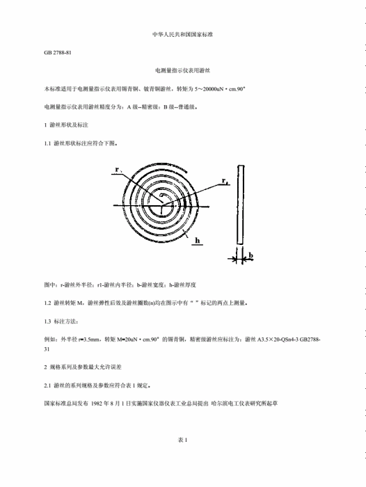 電測量指示儀表用遊絲