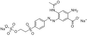 4-（乙醯氨基）-2-氨基-5-[[4-[[2-（磺醯氧基）乙基]磺醯基]苯基]偶氮]-苯磺酸鈉鹽