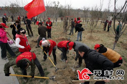 志願者在植樹