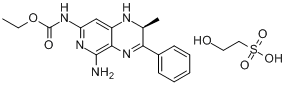 (-)-(S)-N-（5-氨基-2-甲基-3-苯基-l,2-二氫吡啶並[3,4-b]吡嗪-7-基）氨基甲酸乙酯2-羥基乙基磺酸鹽