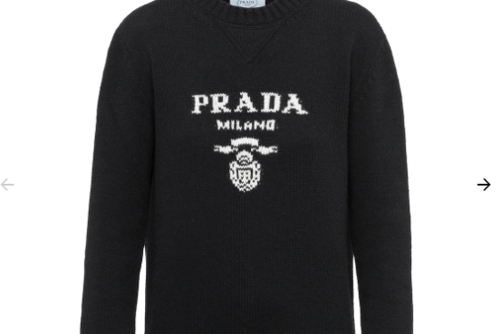 Prada 徽標裝飾羊絨和羊毛圓領毛衣