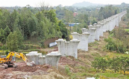 渝萬鐵路梁平段建設