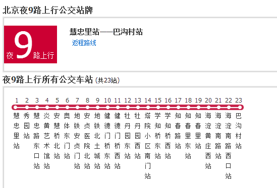 北京公交夜9路