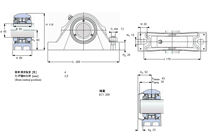 SKF SYNT45LTF軸承