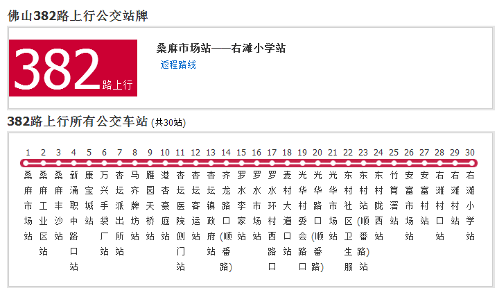 佛山公交382路