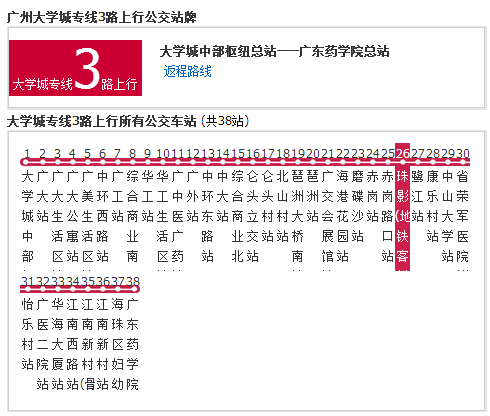 廣州公交大學城專線3路