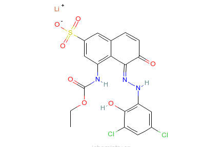 5-[（3,5-二氯-2-羥基苯基）偶氮]-4-[（乙氧基羰基）氨基]-6-羥基-2-萘磺酸鋰