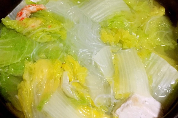 白菜冬粉豆腐煲