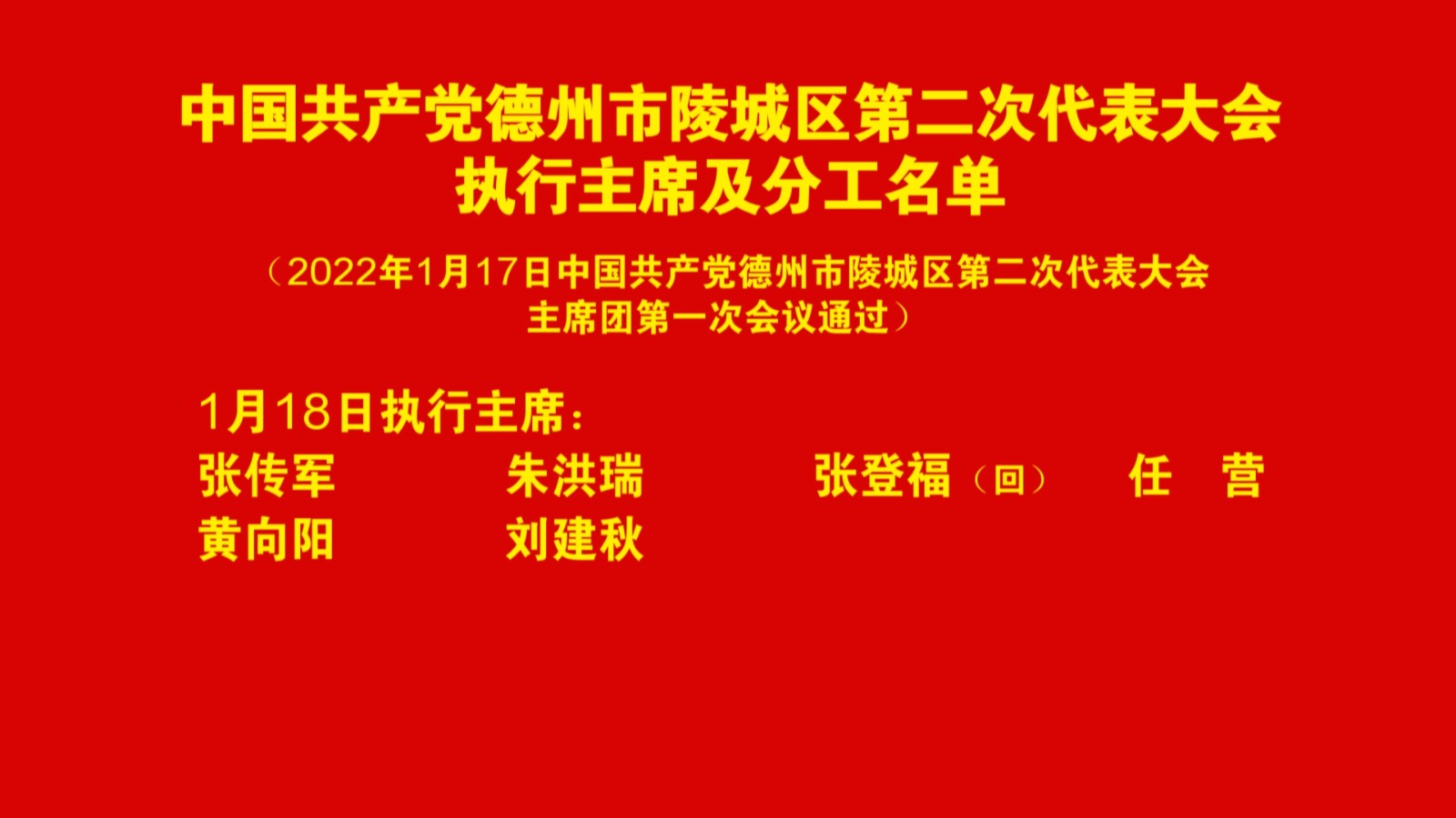 中國共產黨德州市陵城區第二次代表大會