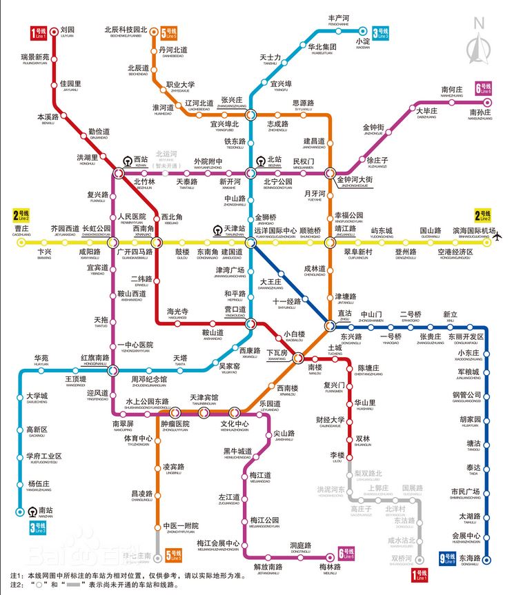 天津捷運線路圖