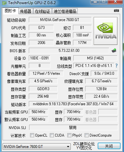 GEFORCE 7600GT