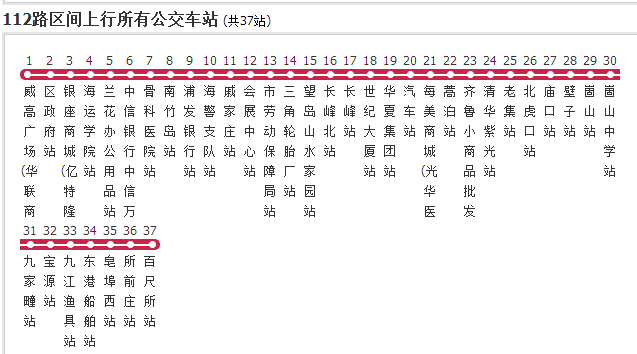 威海公交112路區間