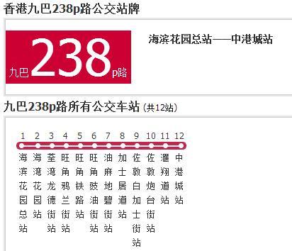 香港公交九巴238p路