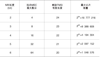 表1 NRI與MSC容量對應關係