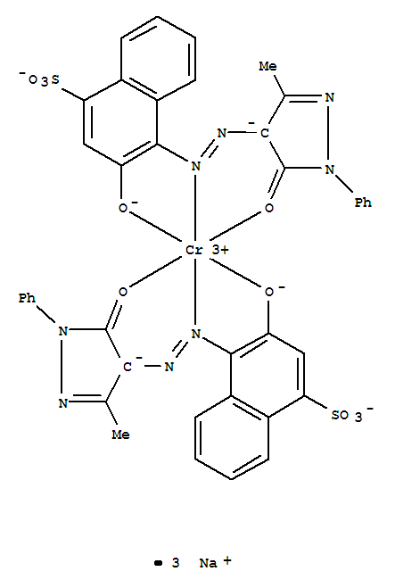 二[4-[（4,5-二氫-3-甲基-5-氧代-1-苯基-1H-吡唑-4-基）偶氮]3-羥基-1-萘磺酸根合(3-)]酸(3-)三鈉