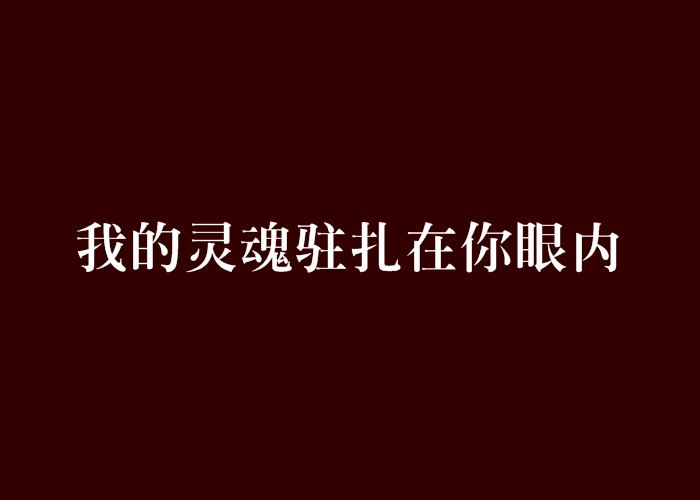 我的靈魂駐紮在你眼內