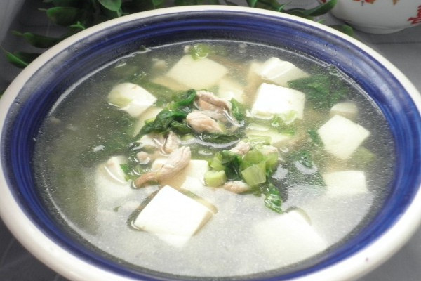 生菜豆腐肉絲湯