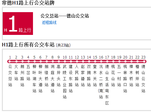 常德公交H1路