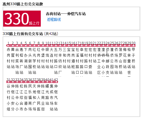 惠州公交330路