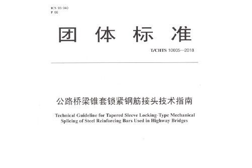 公路橋樑錐套鎖緊鋼筋接頭技術指南(T/CHTS 10005--2018)