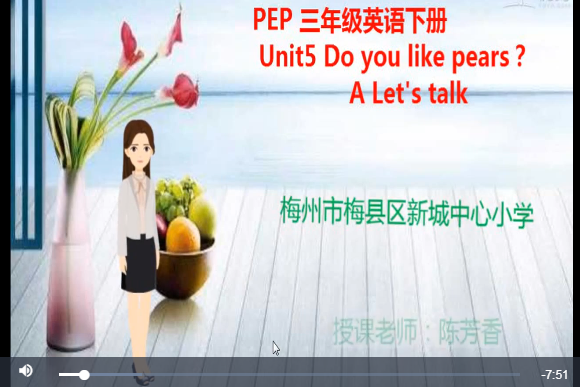 pep 三年級英語下冊 Unit5 Do you loke pears? A Let\x27s talk