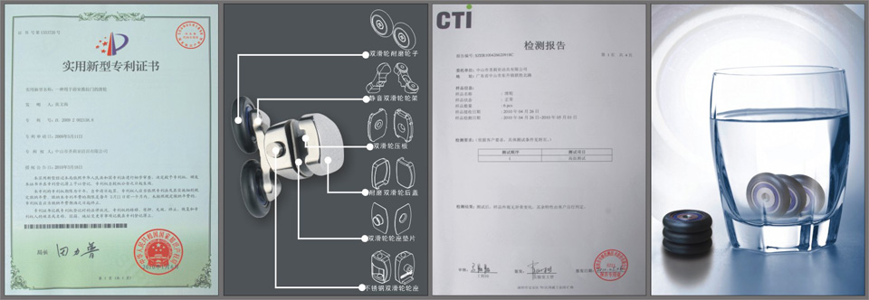 聖莉亞淋浴房自滑輪專利證書