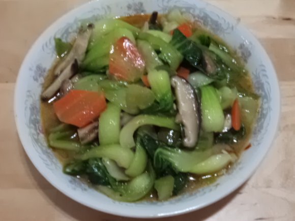 香菇炒油菜苔