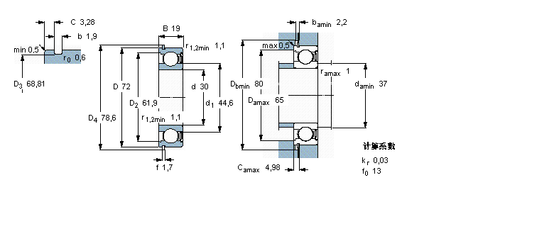 SKF 6306-ZNR軸承