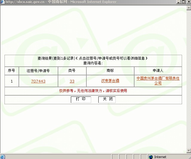 國家商標局查詢