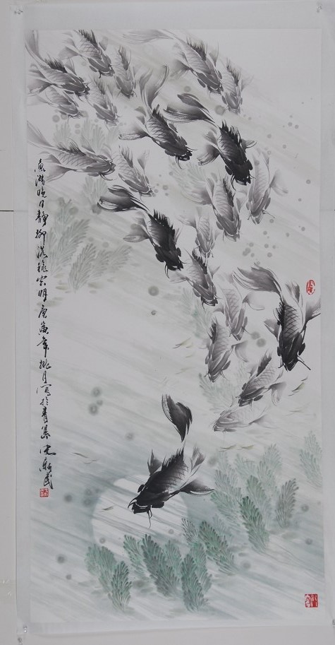 魚翔淺底（138x70cm)