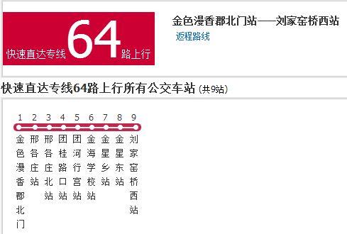 北京公交快速直達專線64路