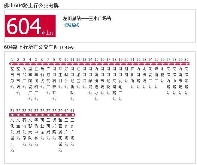 佛山公交604路