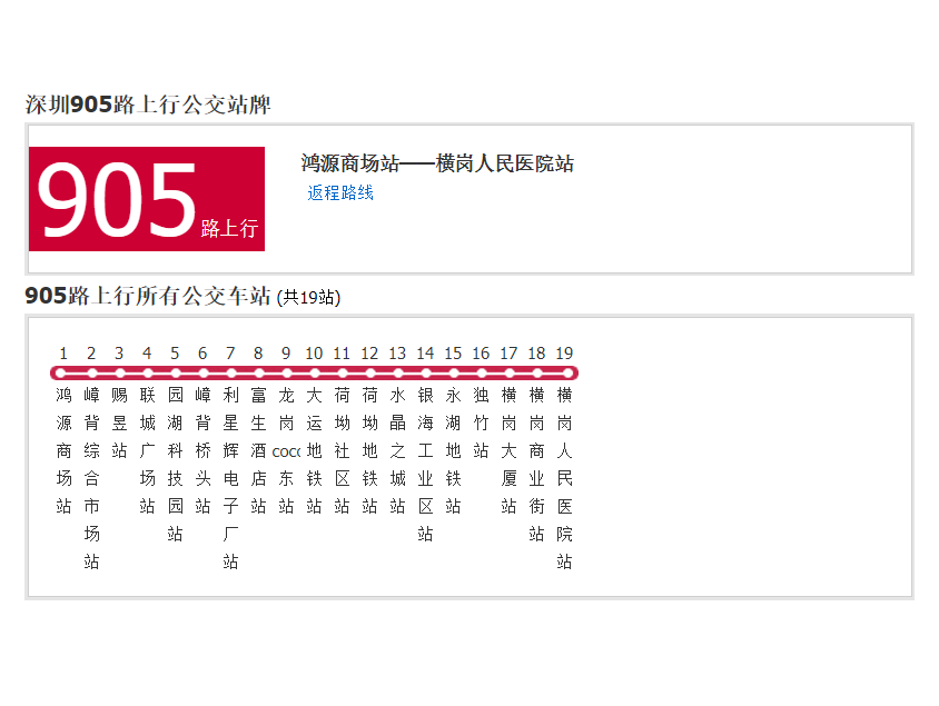 深圳公交905路