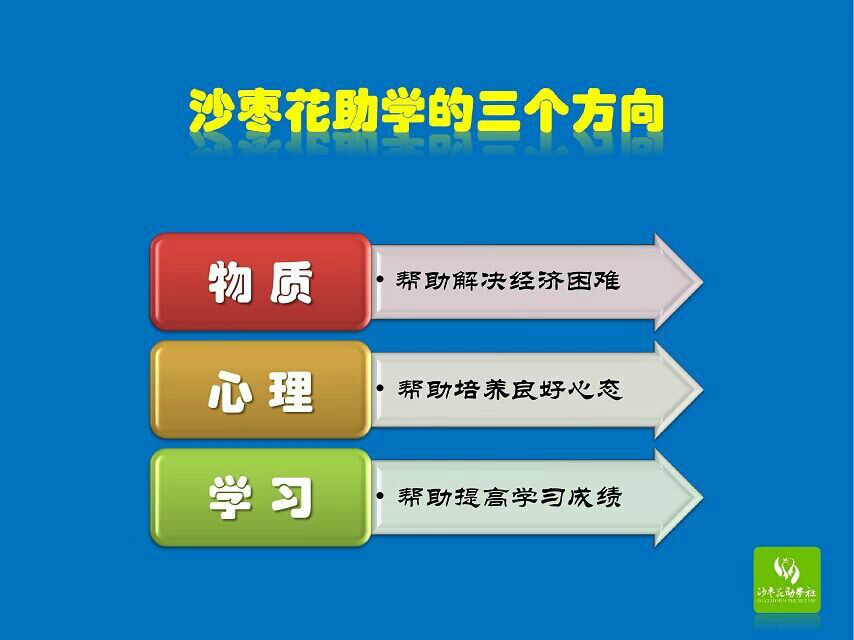 沙棗花助學的三個方向