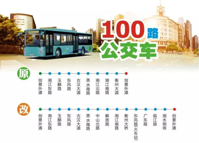 2016年6月衡陽12條公交線路調整