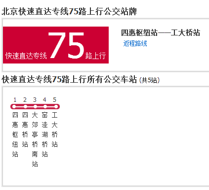 北京公交快速直達專線75路