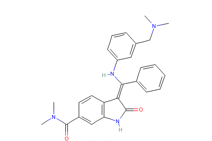 3-[[[3-[（二甲基氨基）甲基]苯基]氨基]苯基亞甲基]-2,3-二氫-N,N-二甲基-2-氧代-1H-吲哚-6-甲醯胺