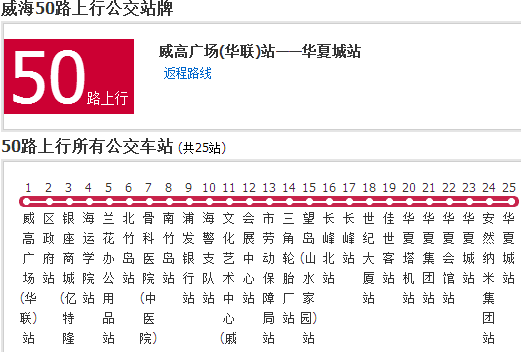 威海公交50路