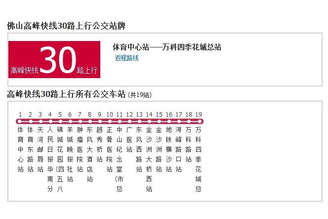 佛山公交高峰快線30路