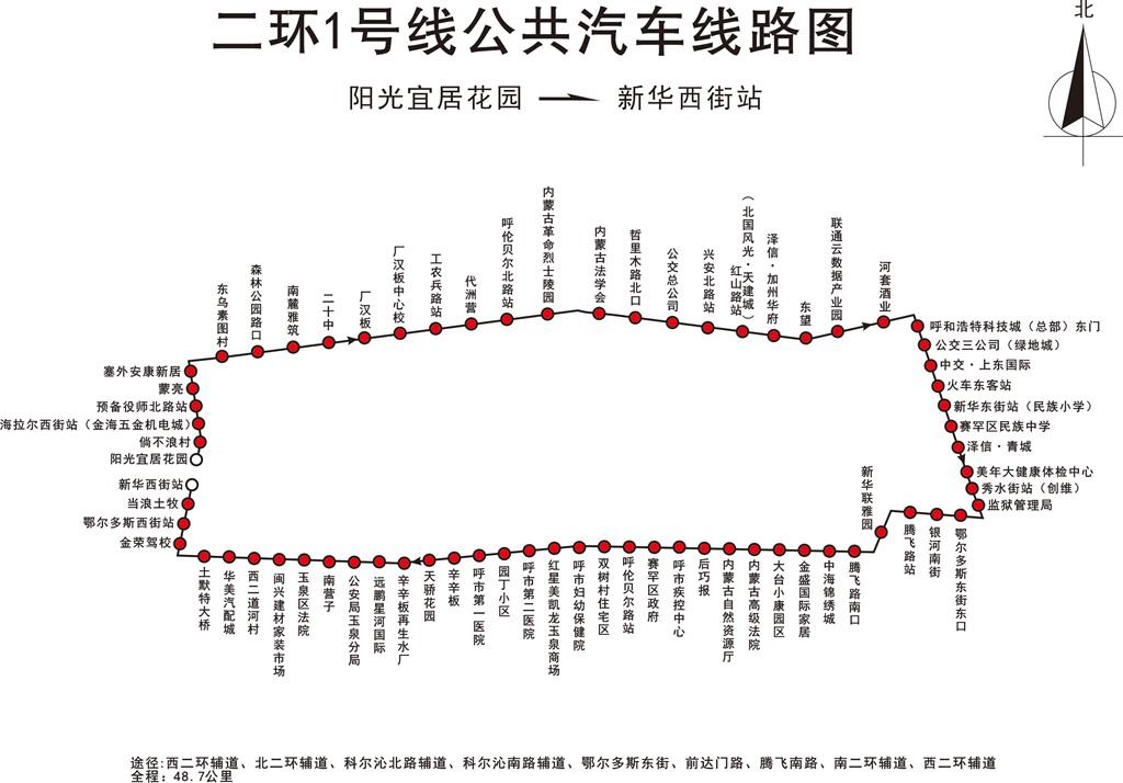 呼和浩特公交二環1號線