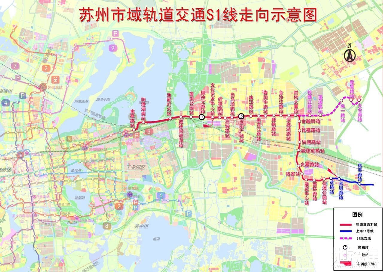 蘇州市域軌道交通s1線走向