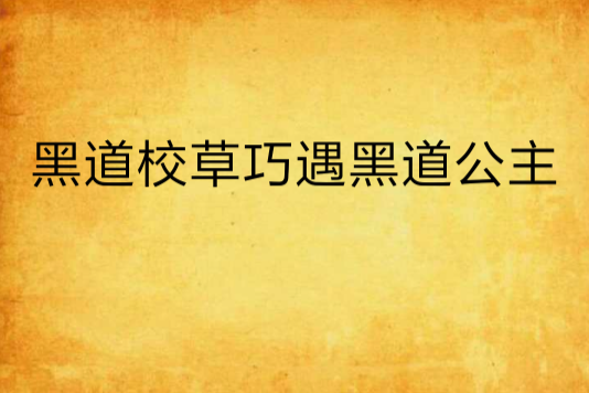 黑道校草巧遇黑道公主