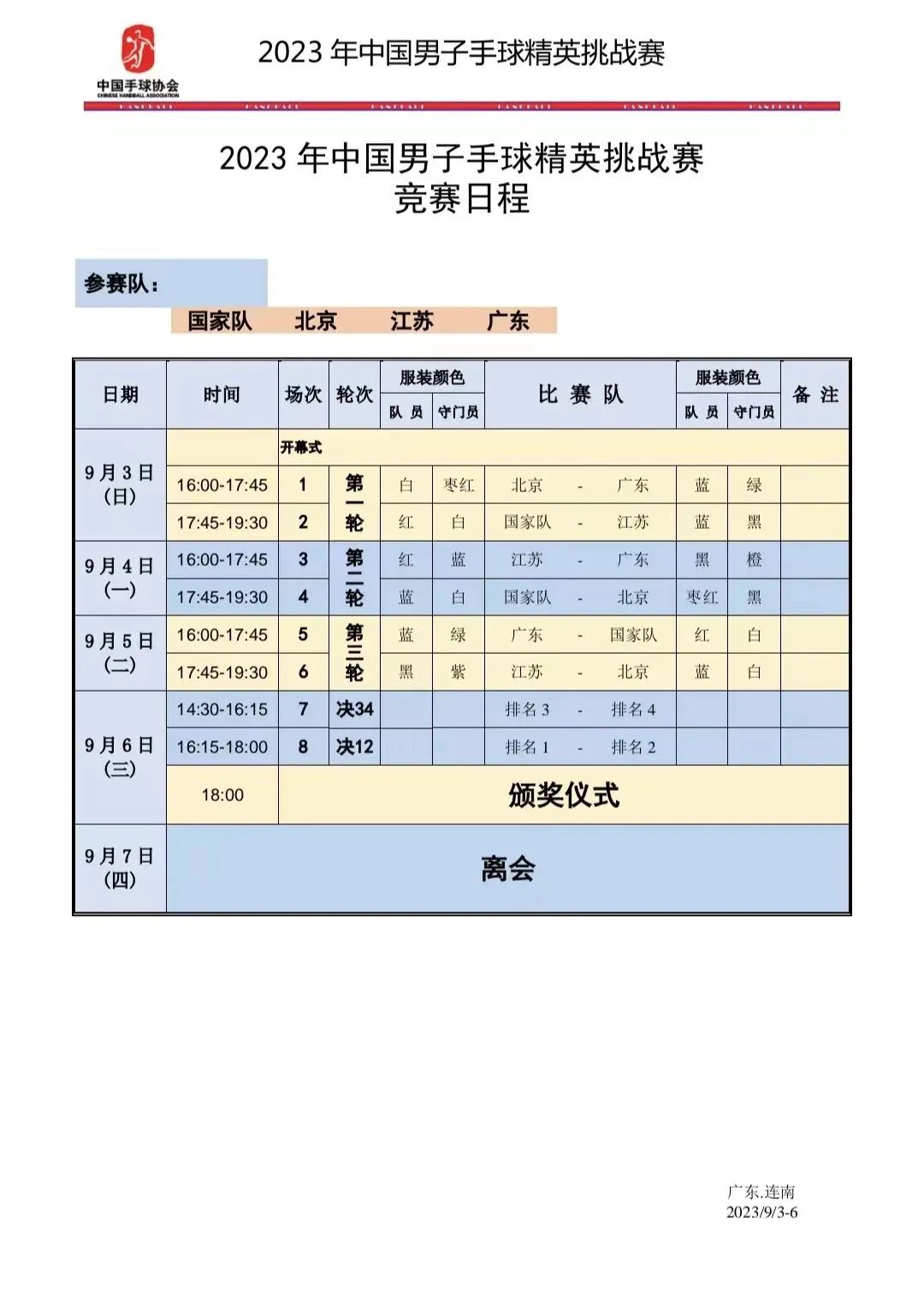 2023年中國男子手球精英挑戰賽