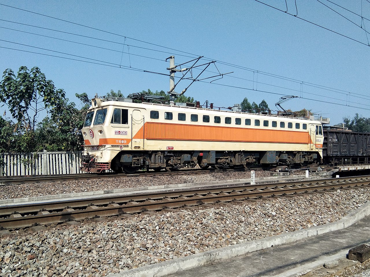 韶山7型0083號機車（韶山7C的原型車，後改為韶山7型機車塗裝）