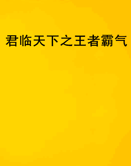 君臨天下之王者霸氣