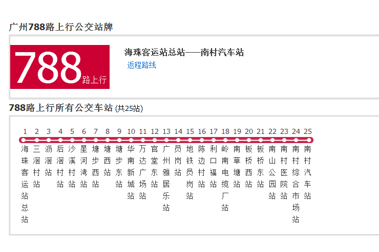 廣州公交788路