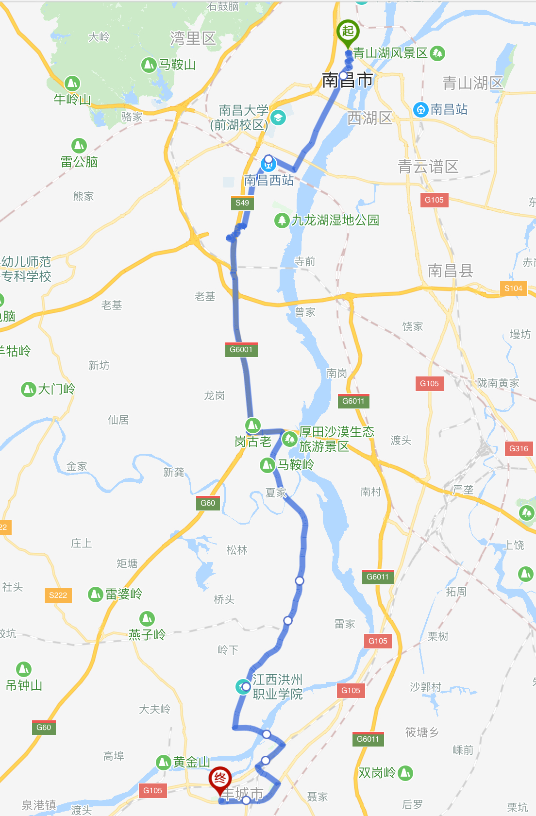 南昌公交168路路線圖