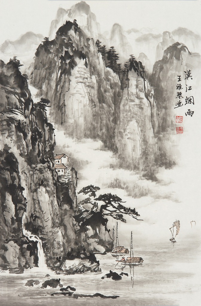 漢江煙雨 68cm×45cm