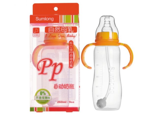 徑弧形PP自動奶瓶/260ml