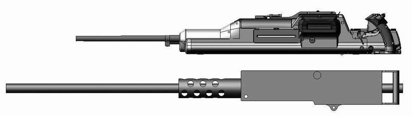 XM312不但比M2HB輕，在尺寸上也比M2HB（長1651mm）緊湊